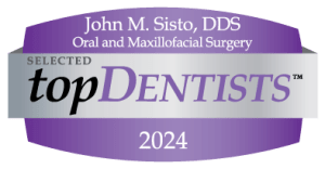 Badge for John M. Sisto, DDS, Oral and Maxillofacial Surgery, recognized as a Selected Top Dentist for 2024